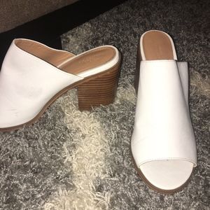 Urban Outfitters White Heeled Mule Sandal
